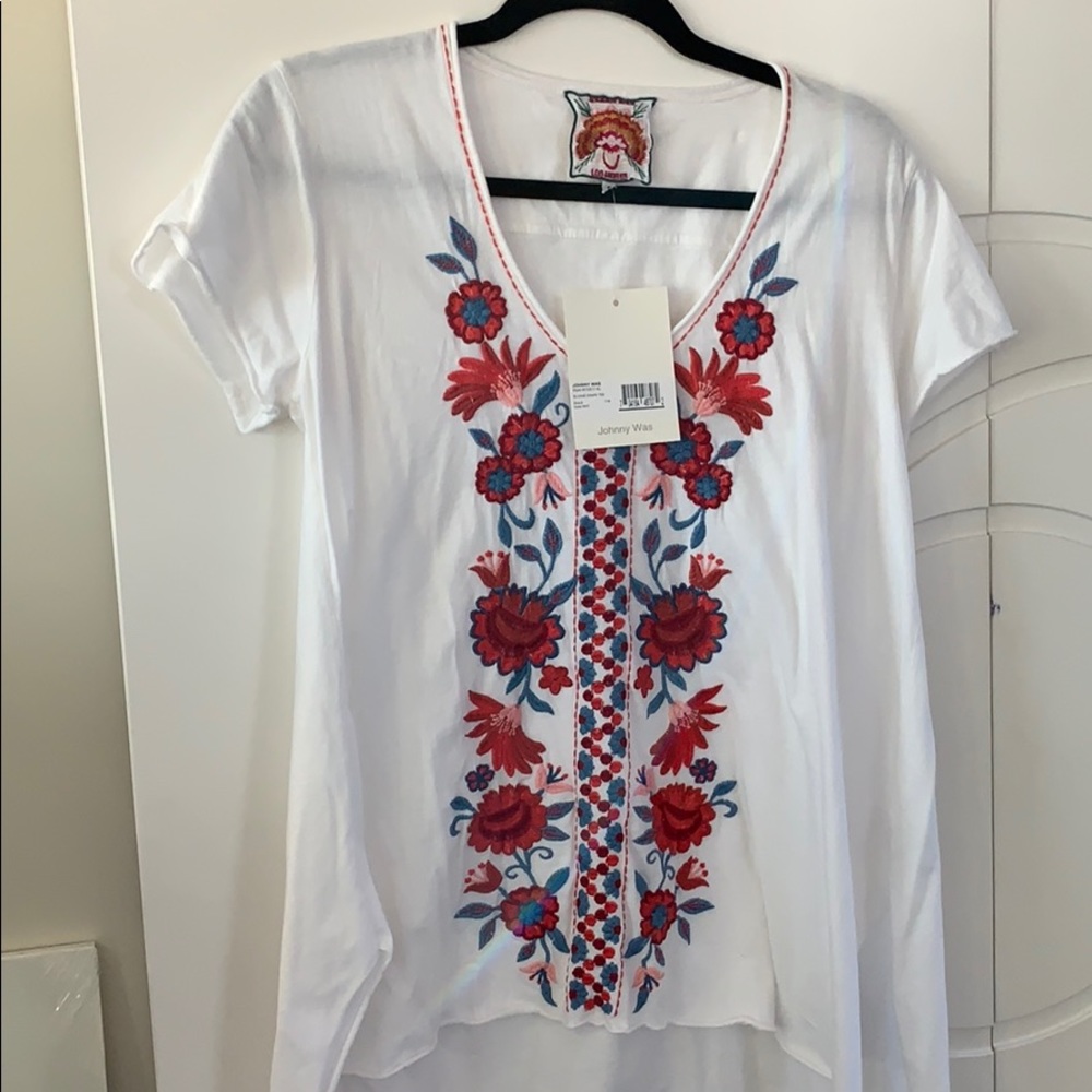 Johnny Was Sloane Drape Tee size S - Picture 2 of 5